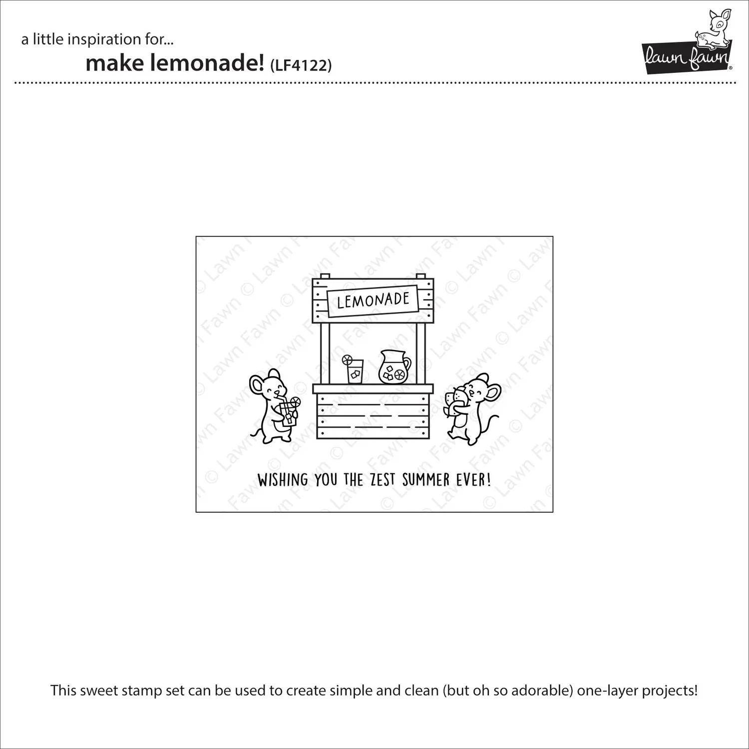 Lawn Fawn Make Lemonade Stempelset Mäuse Sommer