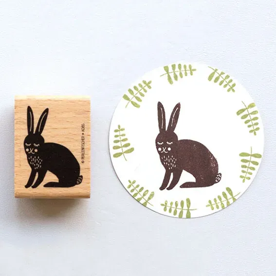 Perlenfischer Träumender Hase Holzstempel Ostern