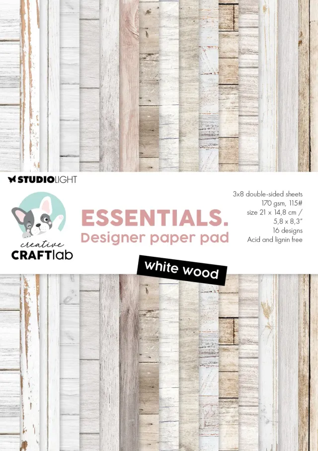 StudioLight Creative Craftlab Designpapier White Wood 24 Blatt
