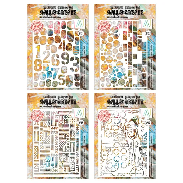 AALL and Create Textures Galore Schablonen A4 4er-Set