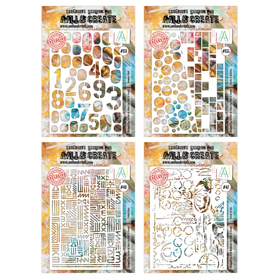 AALL and Create Textures Galore Schablonen A4 4er-Set