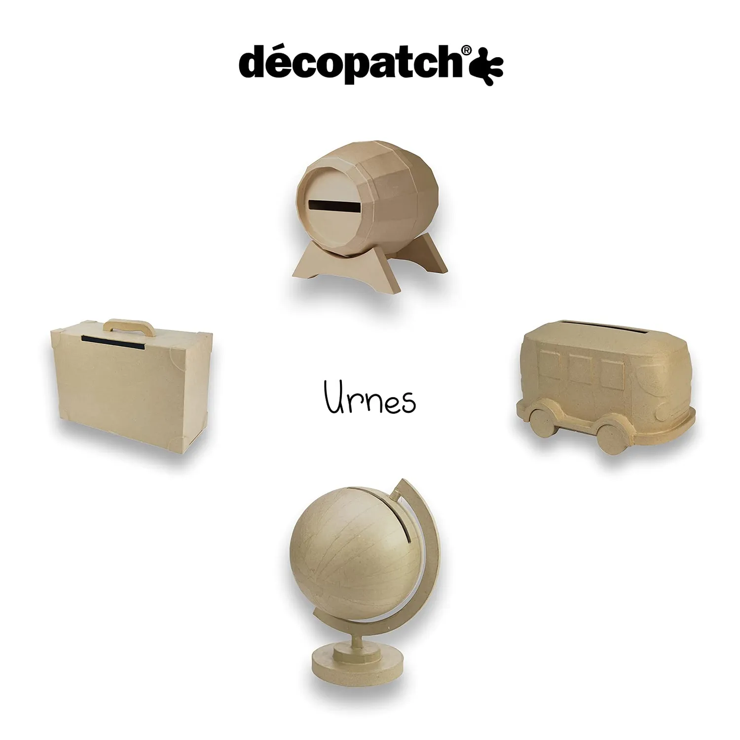 Décopatch EV003O Briefkasten Herzen 2er-Set Pappmaché