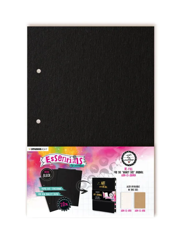 Art by Marlene Essentials Journal-Seiten Schwarz für ABM-ES-JOUR04 20 Blatt