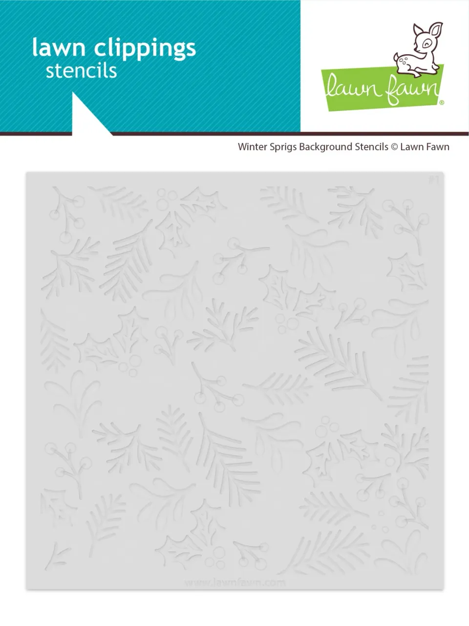 Lawn Fawn Winter Sprigs Hintergrund-Schablonen LF3265