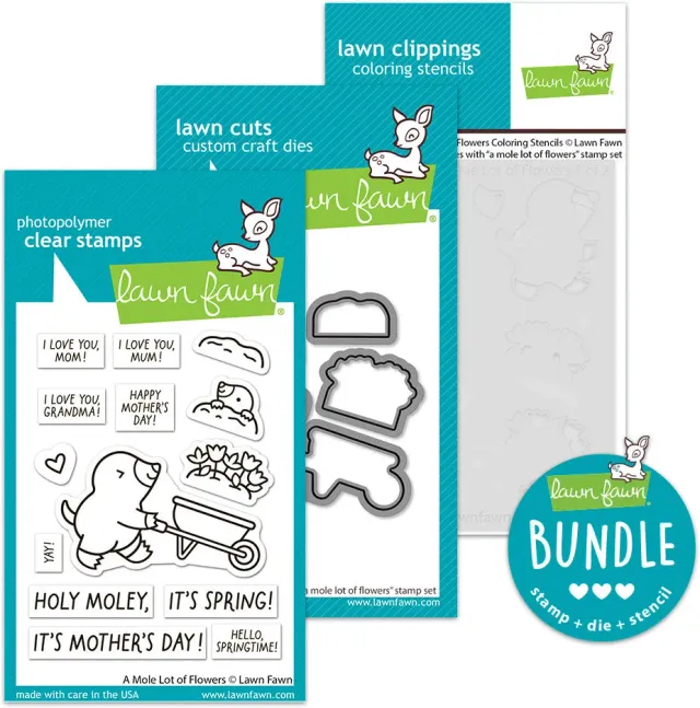 Lawn Fawn A Mole Lot of Flowers Bundle Muttertag