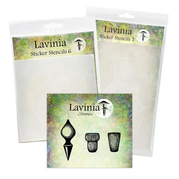 Lavinia Stamps Sticker Stencils Bottle Bundle Schablone Set