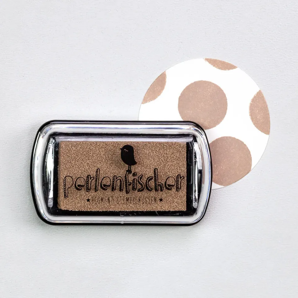 Perlenfischer Beige Mini Stempelkissen beige Pigmenttinte
