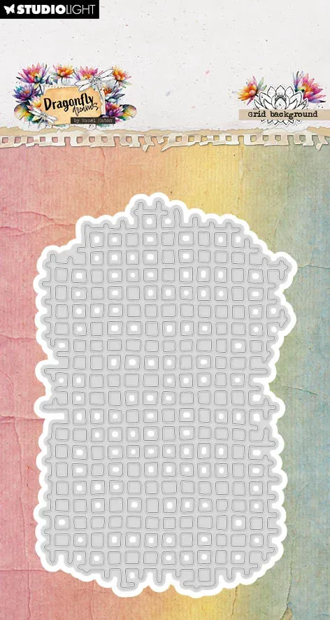 Hazel Eaton Dragonfly Dreams Grid Stanzschablone Hintergrund Gitter