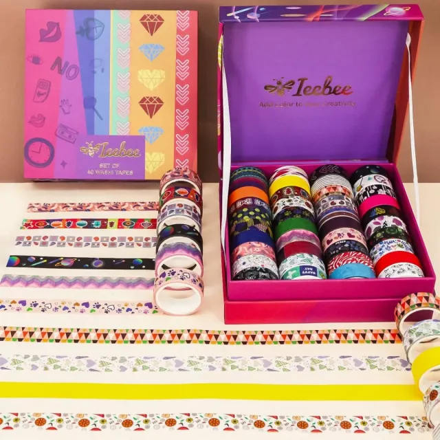 Ieebee Neon Washi Tape Set 40 Rollen Deko-Klebeband