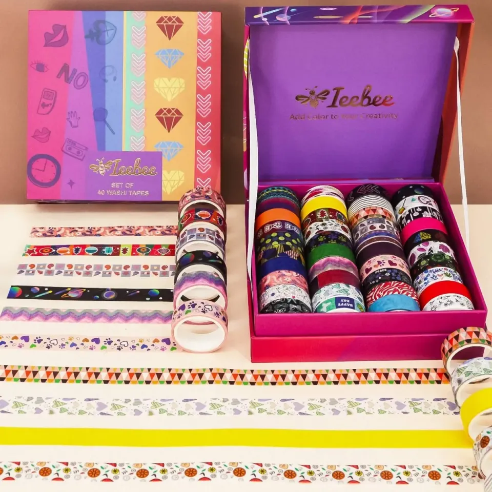 Ieebee Neon Washi Tape Set 40 Rollen Deko-Klebeband