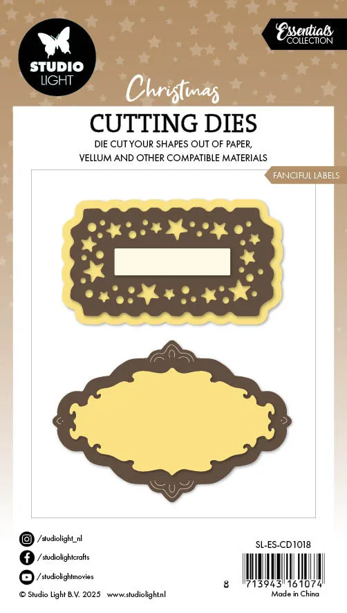 StudioLight Essentials Stanzschablone Fanciful Labels Metall