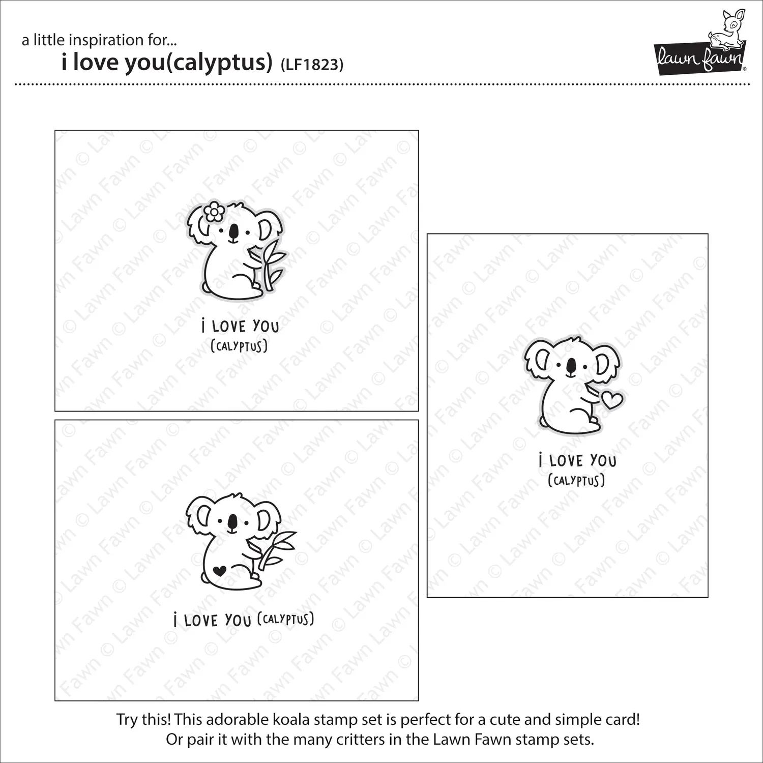 Lawn Fawn I Love Youcalyptus Clear Stempel Koala mini