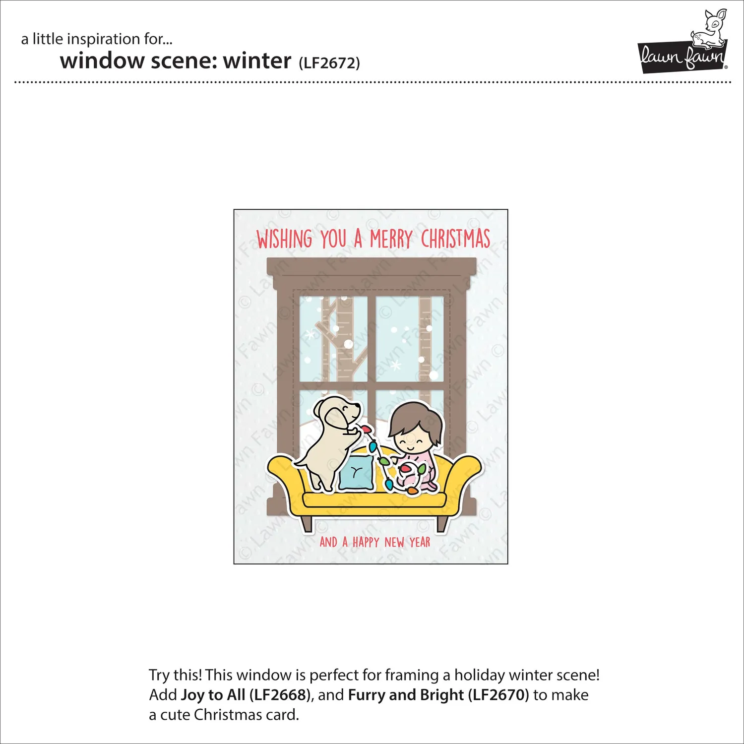 Lawn Fawn Window Scene Winter LF2672 Clear Stamps