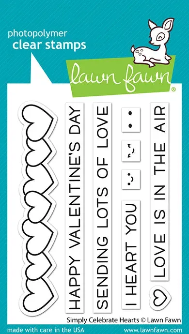 Lawn Fawn Simply Celebrate Hearts Clear Stamps Stempelset