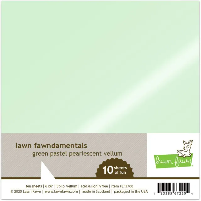 Lawn Fawn Pergamentpapier 6x6 LF3700 Vellum 10 Blatt Grün Pastell