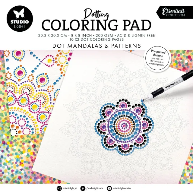 StudioLight Essentials Dot Mandalas Malblätter 20 Blatt