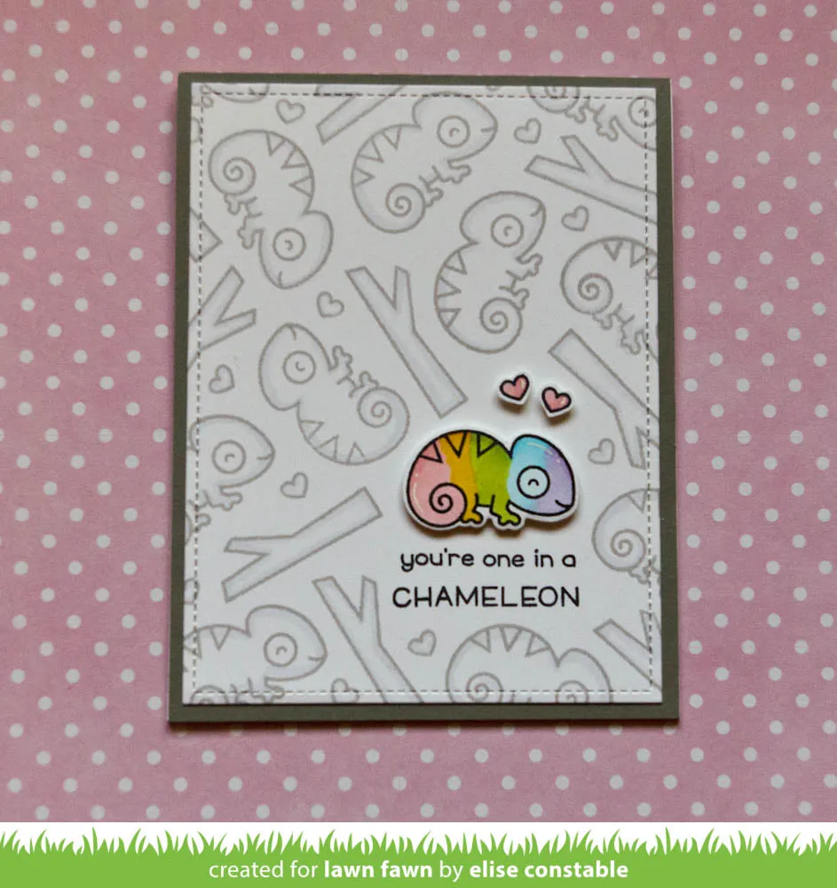 Lawn Fawn One in a Chameleon Stempelset Mini Chamäleon