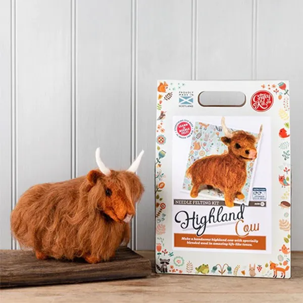 Lavinia-Stamps Highland Cow Nadelfilz-Set Geschenkbox