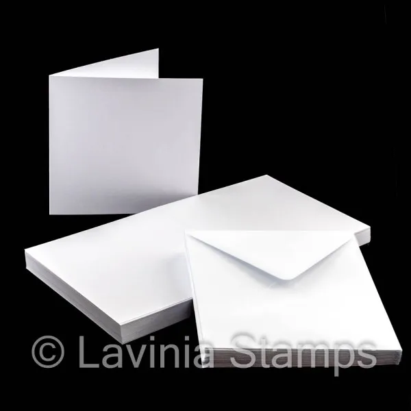 Lavinia-Stamps 5x5 Weiße Karten mit Umschlägen 50er glatt