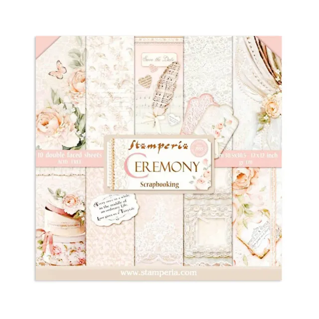 Stamperia Ceremony Scrapbook Papier Block 30,5x30,5cm beidseitig