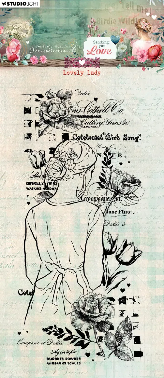 StudioLight Jenines Mindful Art Sending You Love Stempel Lovely Lady