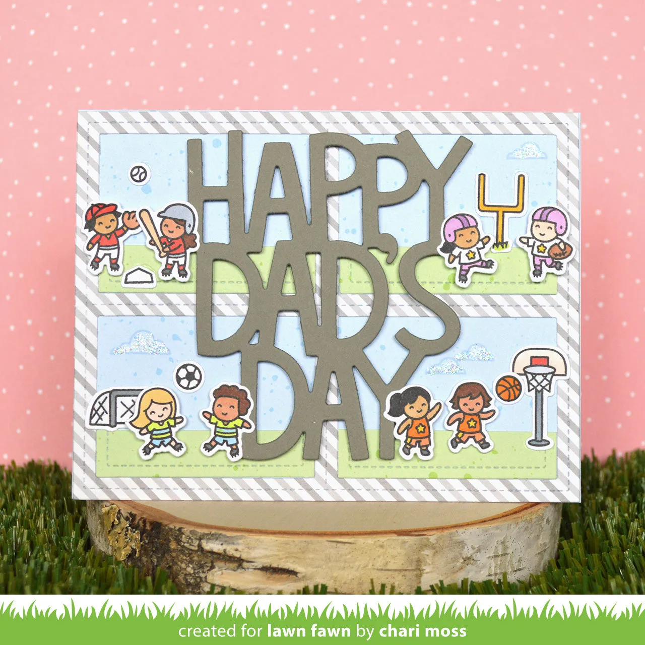 Lawn Fawn Lawn Cuts Giant Happy Dad's Day Stanzschablone