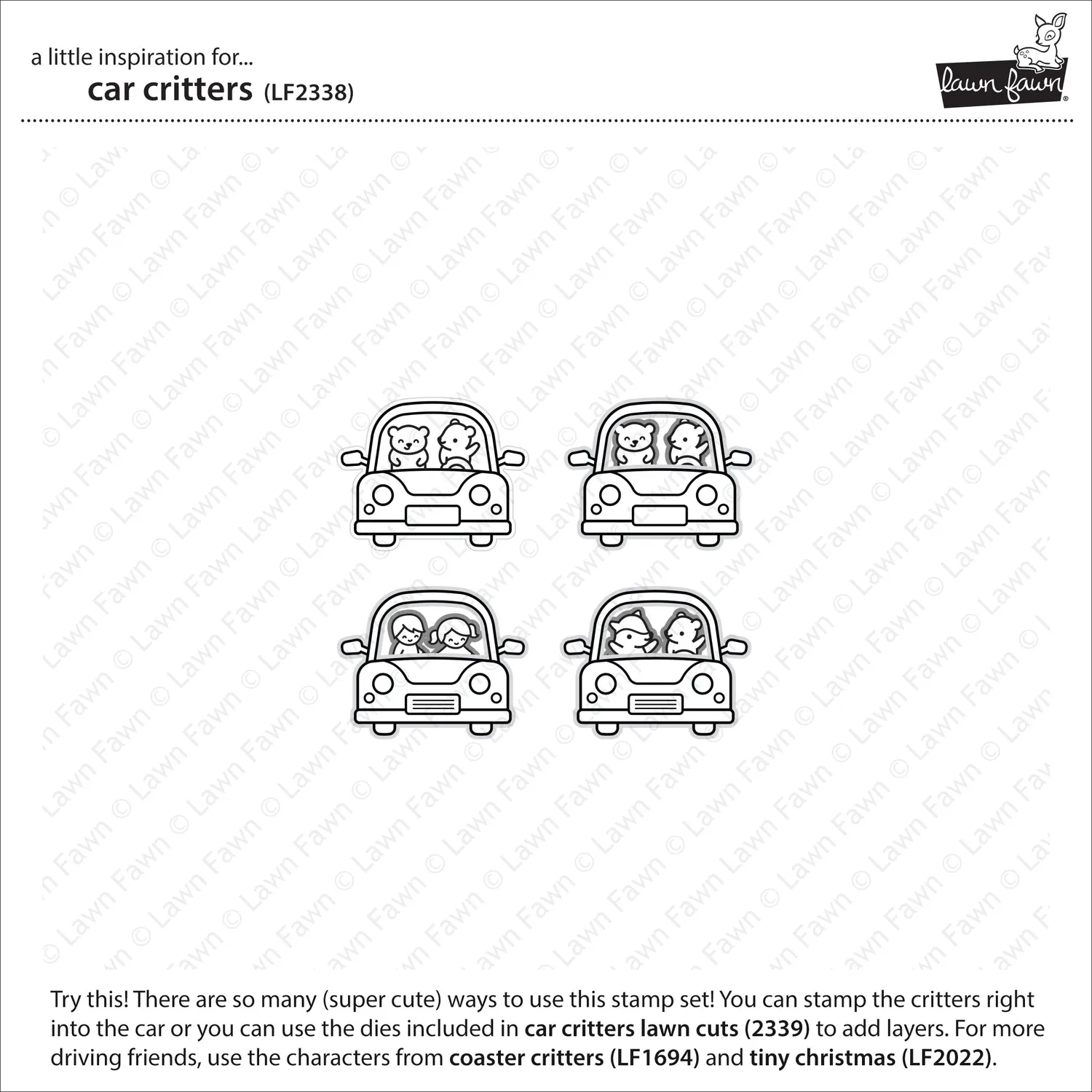 Lawn Fawn Car Critters Stempelset Auto Bär