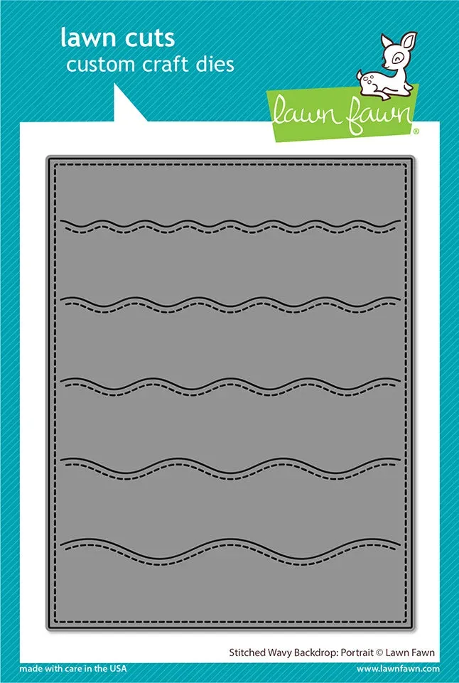 Lawn Fawn Stitched Wavy Backdrop Portrait Stanze Wellen