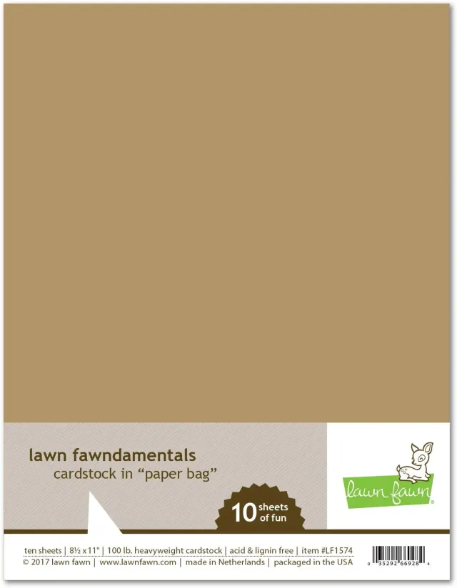 Lawn Fawn Paper Bag Cardstock 10 Blatt kraftbraun 100lb