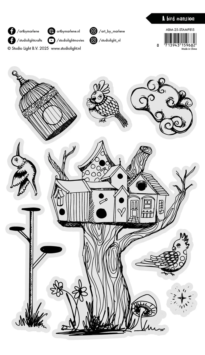 Studio Light Art by Marlene Bird Mansion Clear Stamps