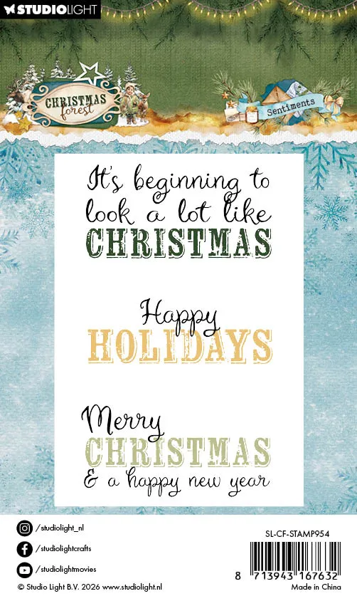 Studio Light Christmas Forest Sentiments Stempelset Weihnachten