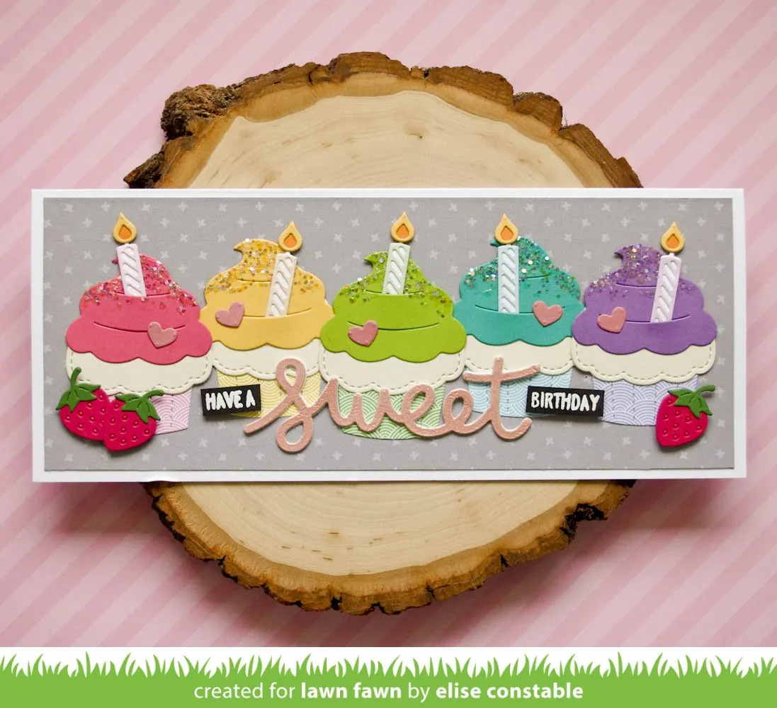 Lawn Fawn Lawn Cuts Stitched Cupcake Stanzschablone Geburtstag
