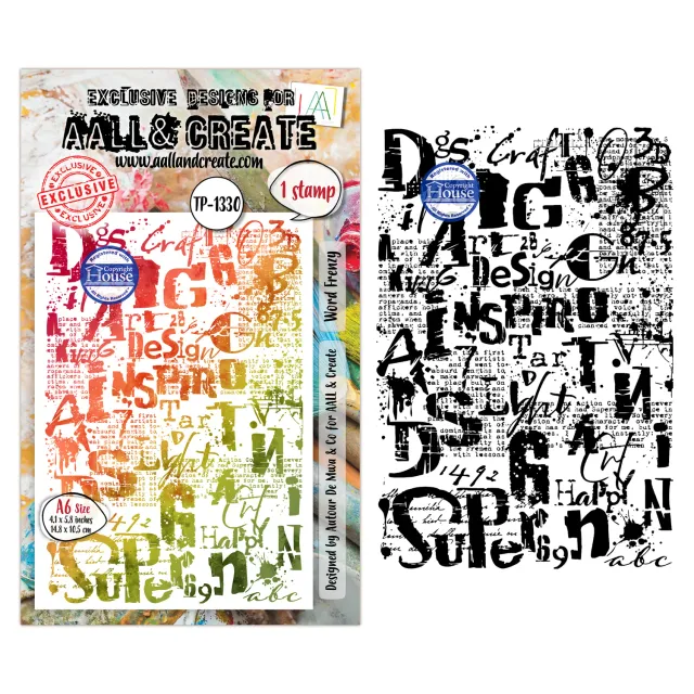 AALL and Create TP-1330 Word Frenzy A6 Stempel Hintergrundtext