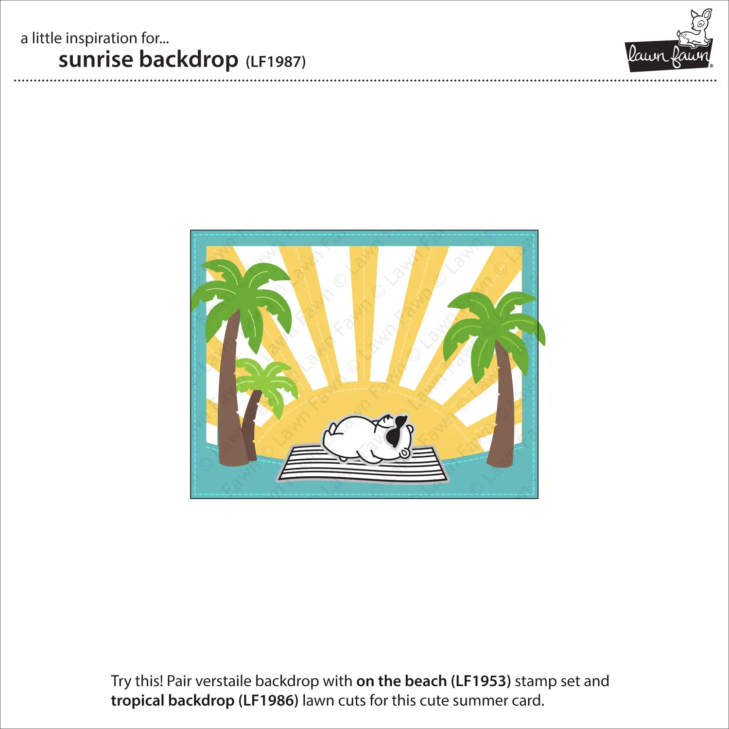 Lawn Fawn Sunrise Backdrop Stanze Sonnenaufgang