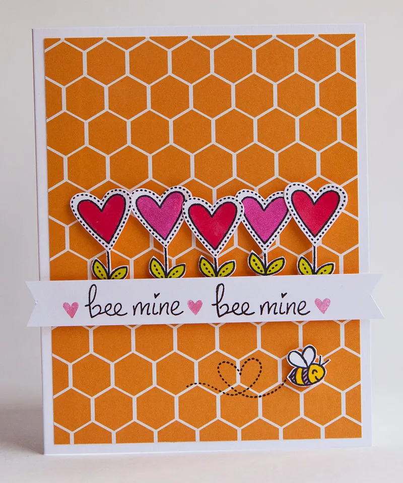 Lawn Fawn Bee Mine Clear Stamps Valentinstag Mini