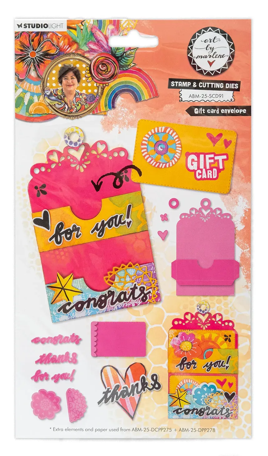 Art by Marlene 2025 Gift Card Envelope Stempel Stanze Set