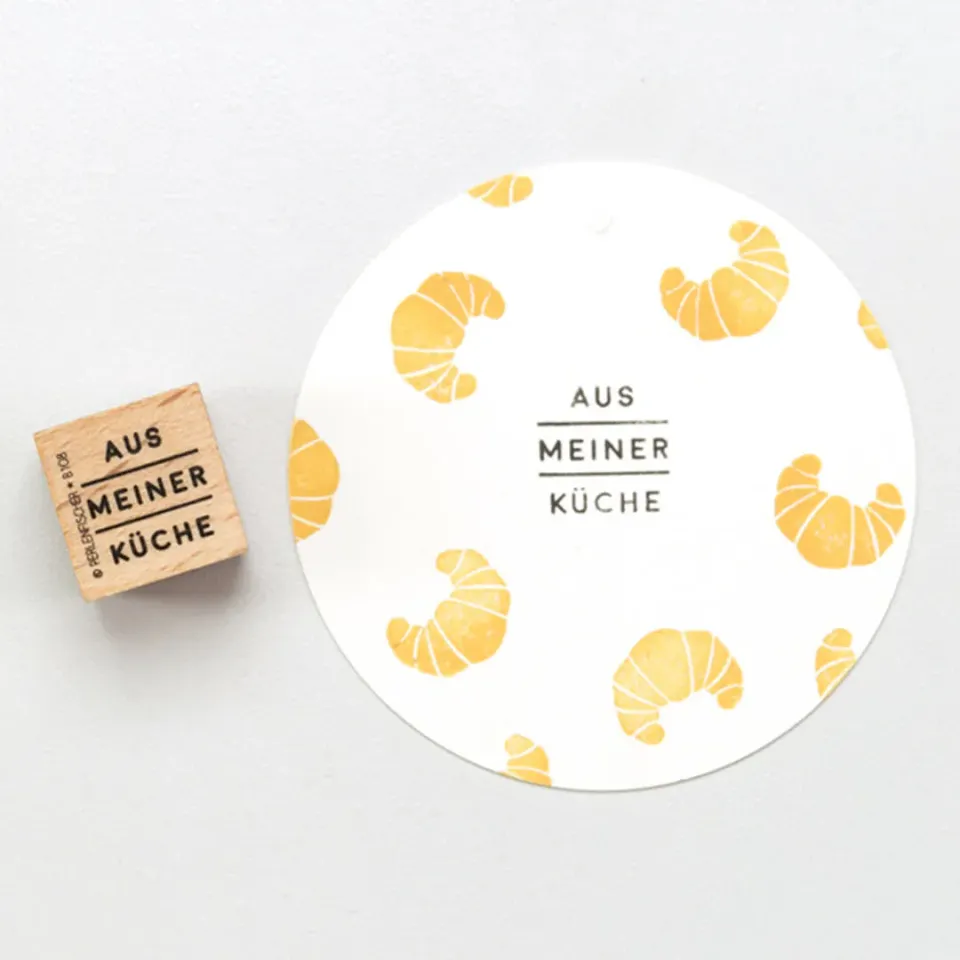 Perlenfischer Aus meiner Küche Stempel 15x16 mm Text