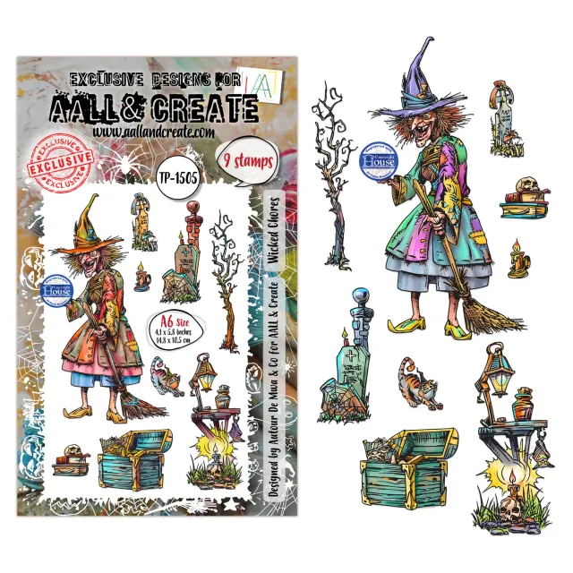 AALL and Create TP-1505 Wicked Chores Stempel A6 Halloween