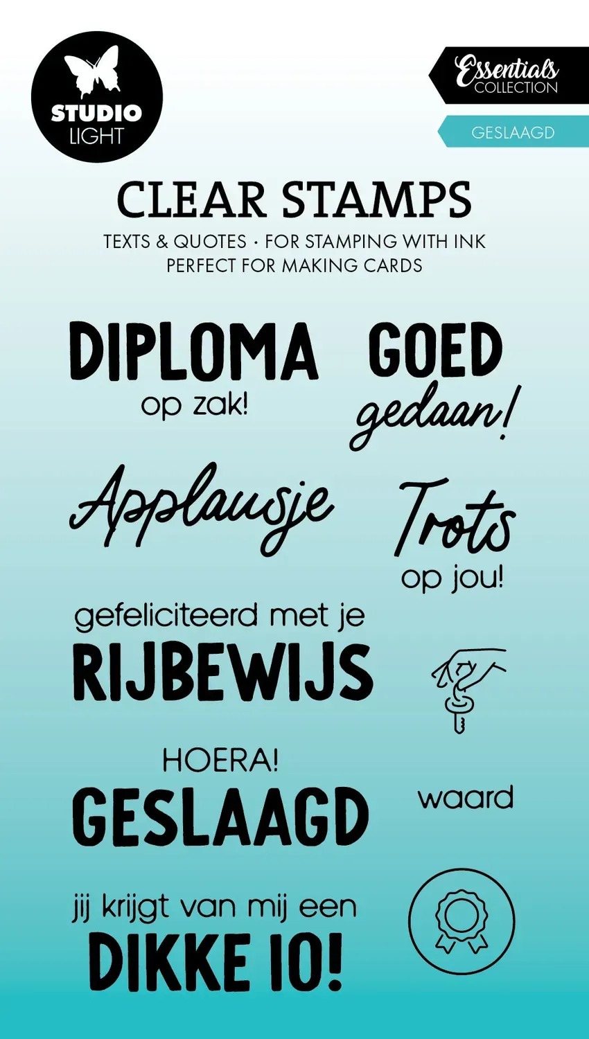 StudioLight Essentials Clear Stempel Geslaagd Bestanden 74x105mm