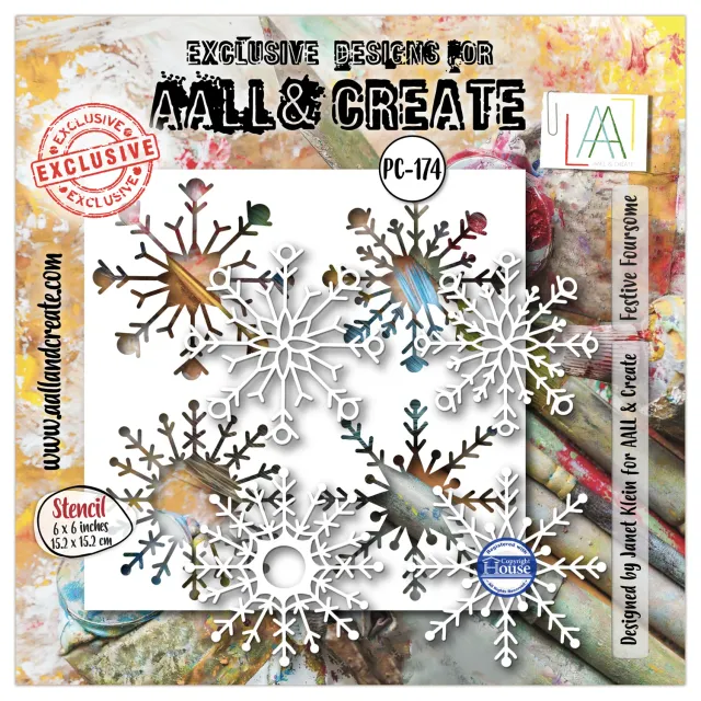 AALL and Create PC-174 Festive Foursome Schablone 15x15cm Weihnachten