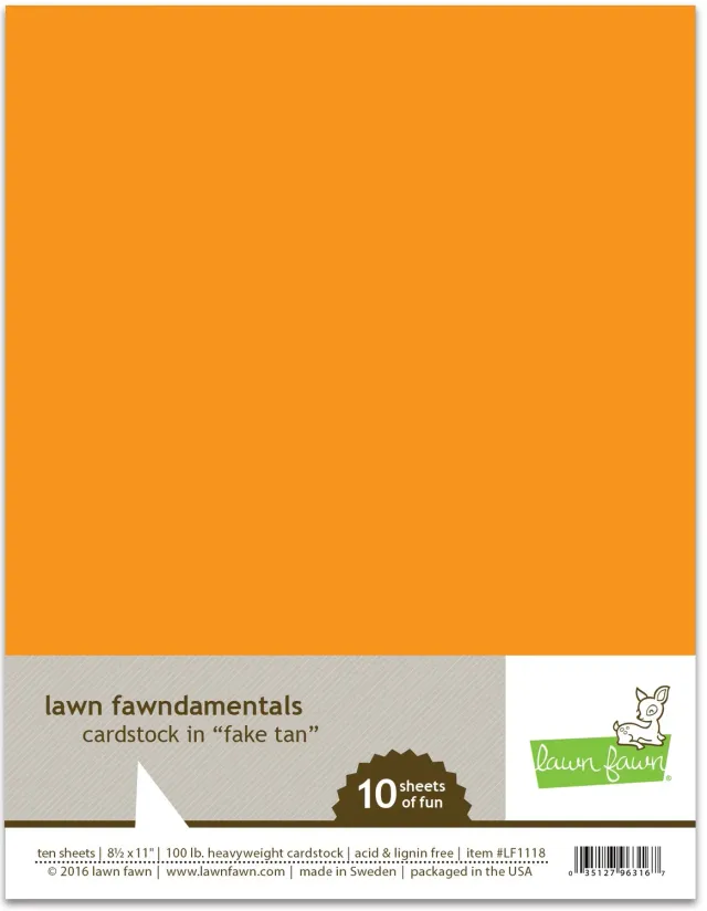 Lawn Fawn Fake Tan Cardstock Papier 10 Blatt orange 216x279