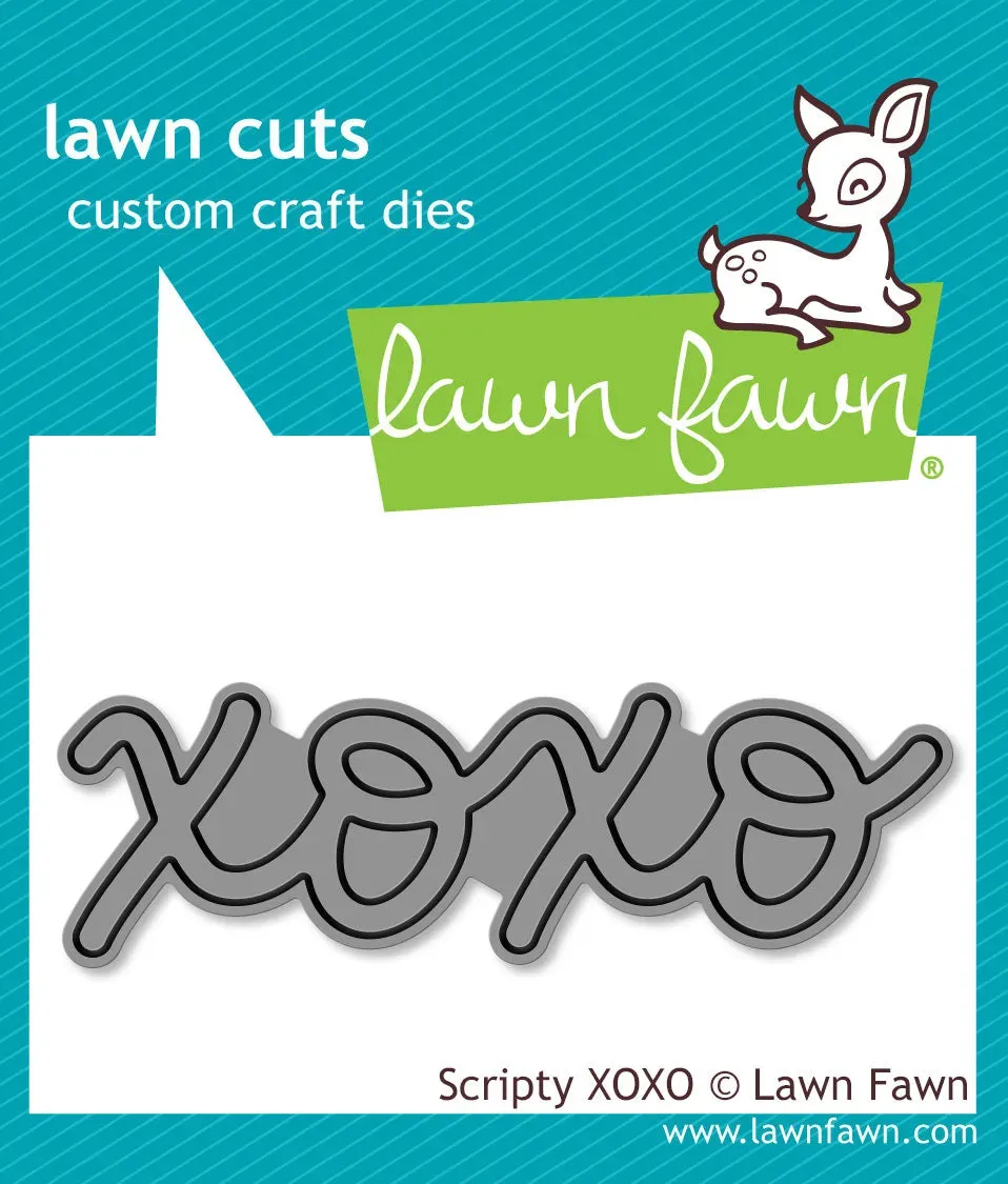 Lawn Fawn Lawn Cuts Scripty XOXO Stanzschablonen Schriftzug