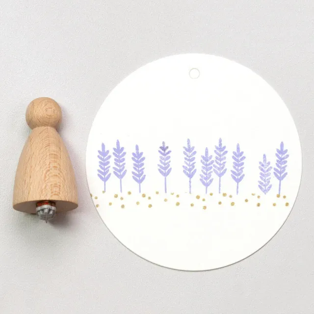 Perlenfischer Lavendel Stempel Holz 19 mm