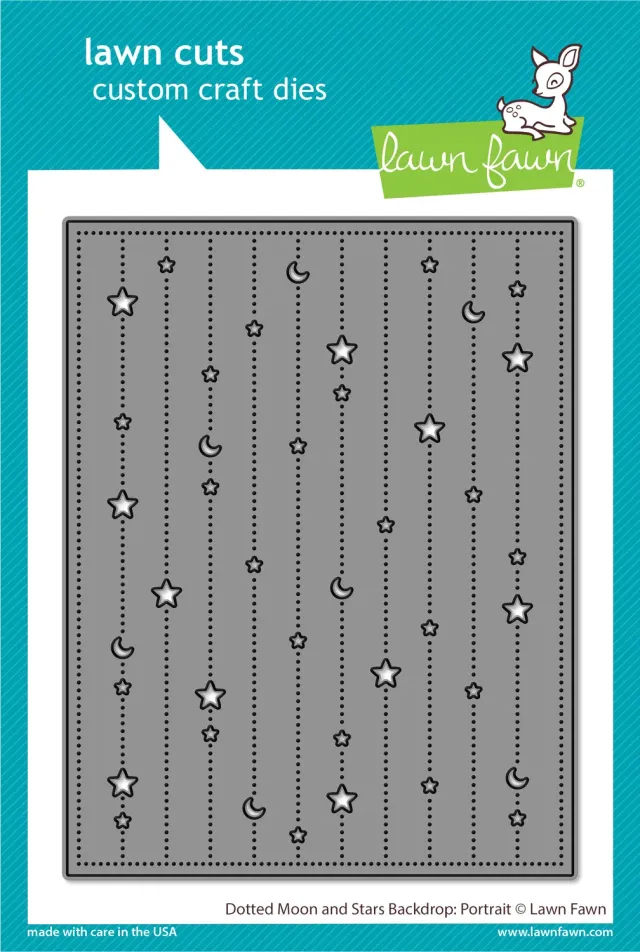 Lawn Fawn Lawn Cuts Dotted Moon and Stars Backdrop Portrait Stanze