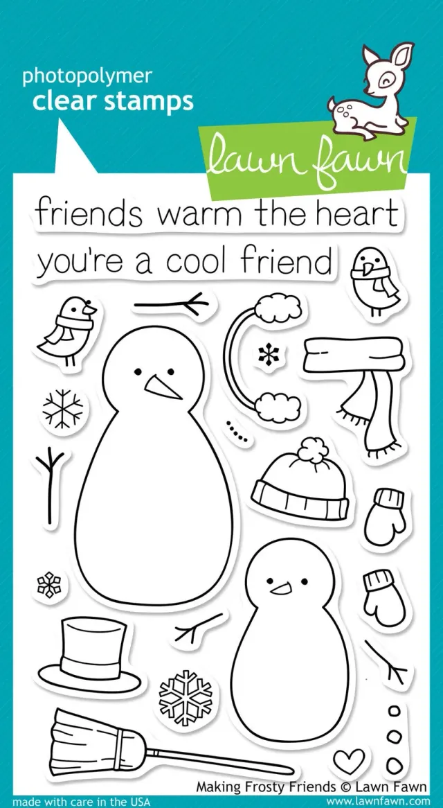 Lawn Fawn Making Frosty Friends Stempelset klar 24-tlg