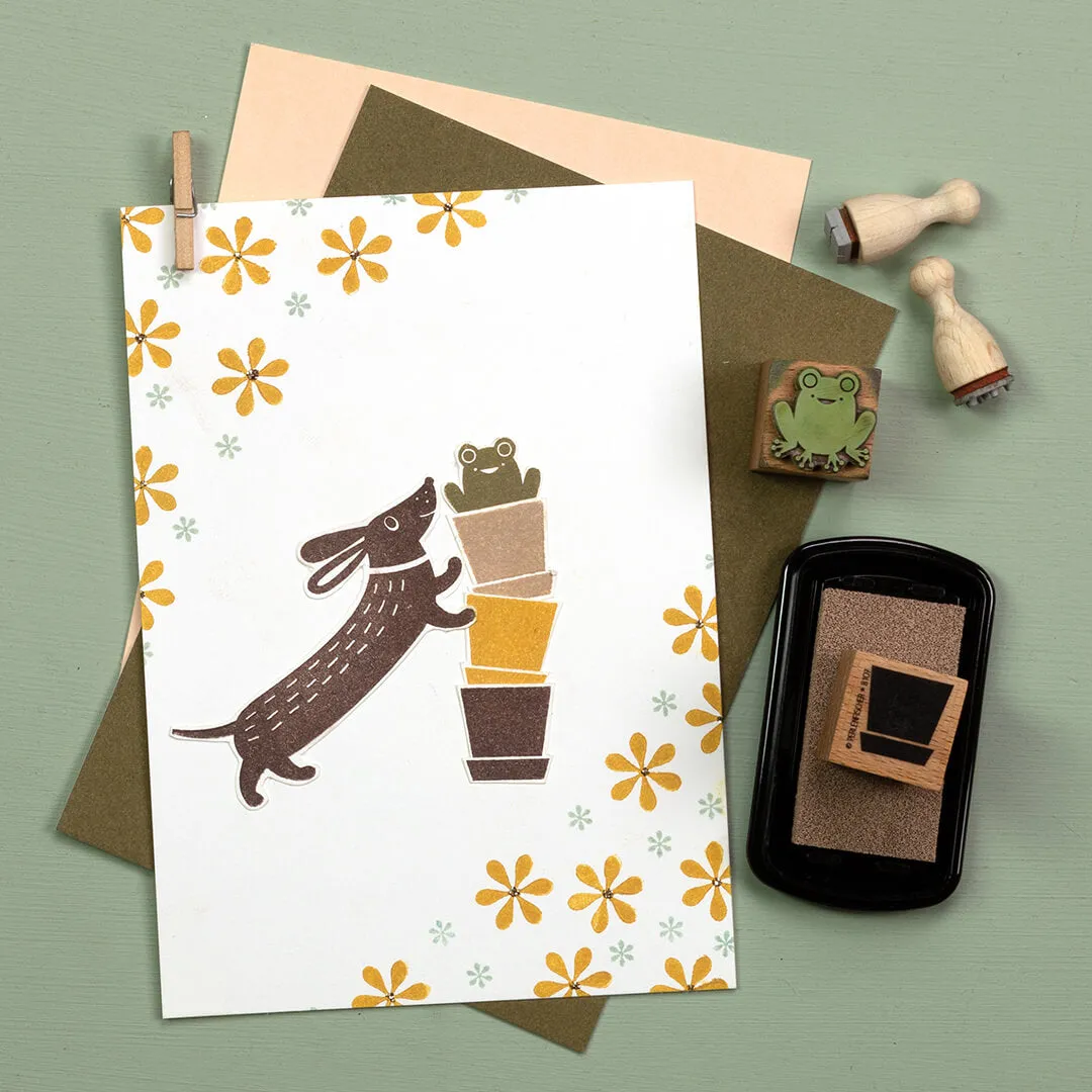 Perlenfischer Blumentopf klein Stempel 17x17 mm Holz