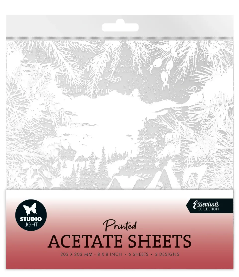 StudioLight Essentials Acetate Sheets Snowy Town Winter 203 mm