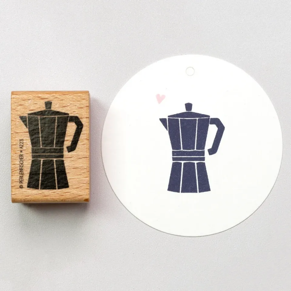 Perlenfischer Espressokanne Stempel 37 x 27 mm