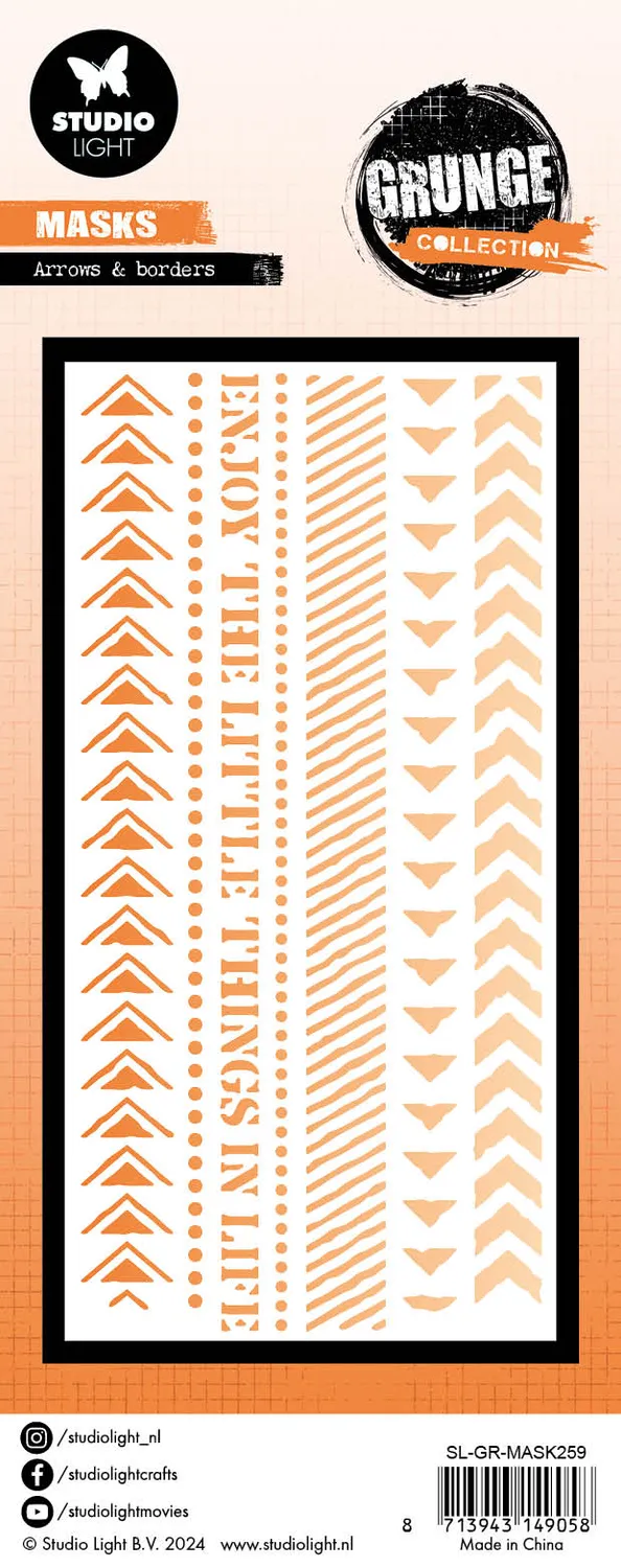 StudioLight Grunge Arrows & Borders Mask-Schablone