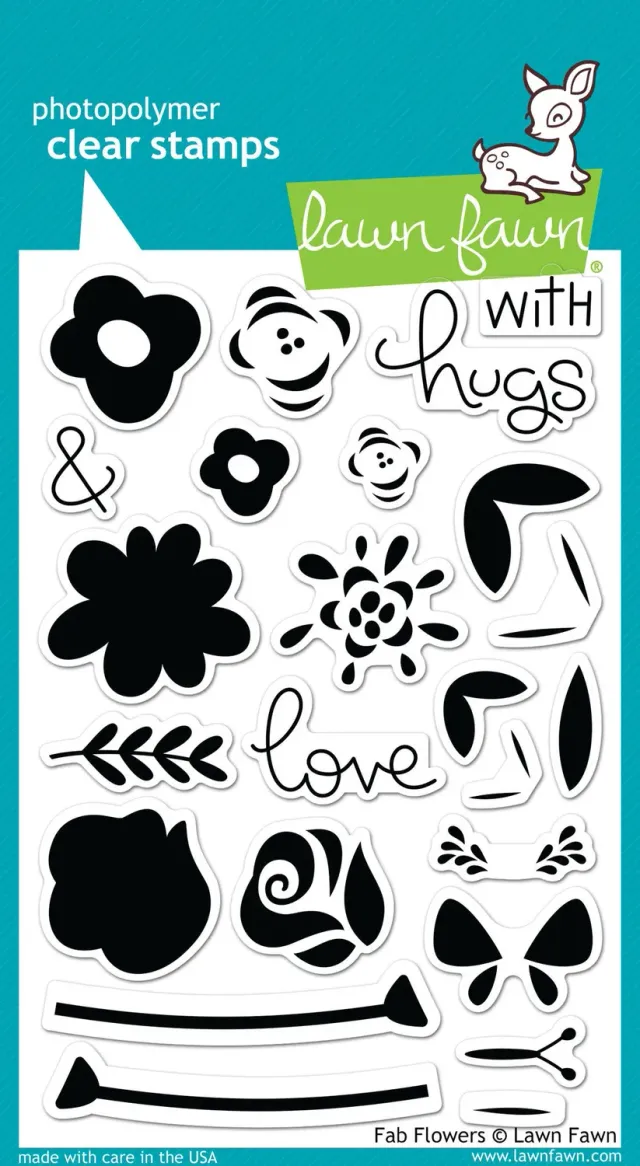 Lawn Fawn Fab Flowers Stempelset Blumen 3D-Layering